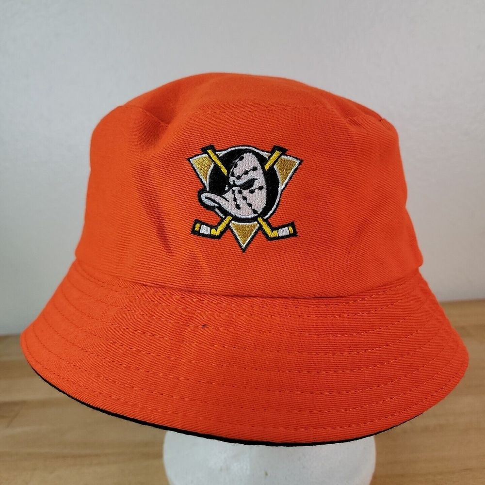 Anaheim Ducks NHL Hockey Chick-Fil-A Orange Bucket Hat One Size Reversible NEW